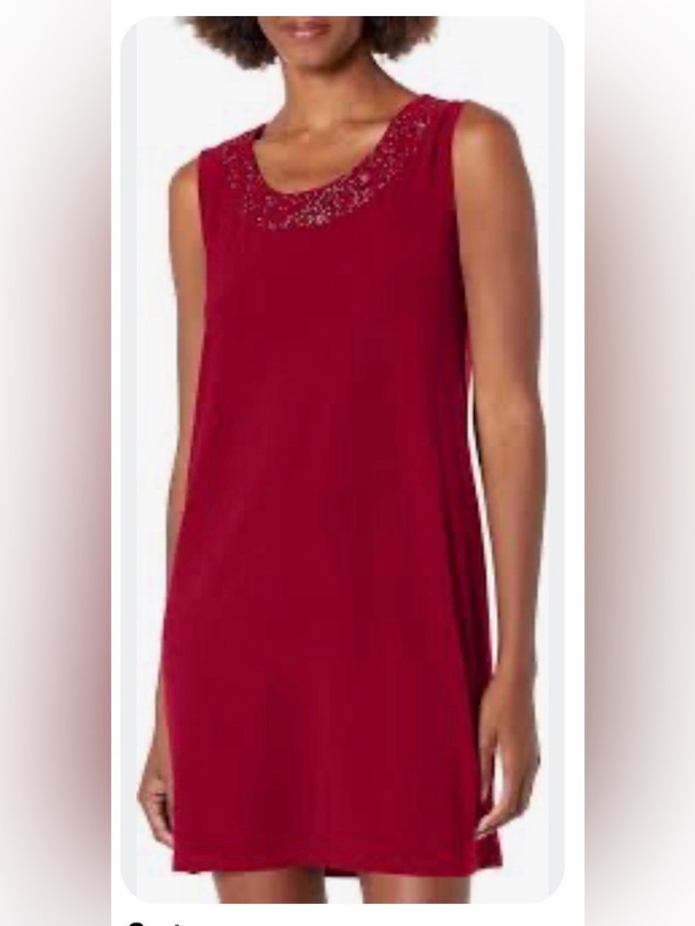 R & M Richards Sleeveless Red Jewel-Neck Shift Dress in Petite New Size 10P